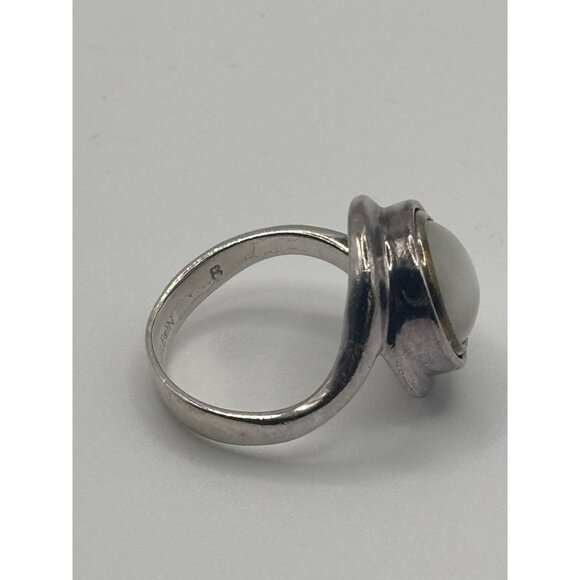 Kameleon 925 Sterling Silver Ring With White Mother Of Pearl Gemstone Size 7.5 - Picture 3 of 11